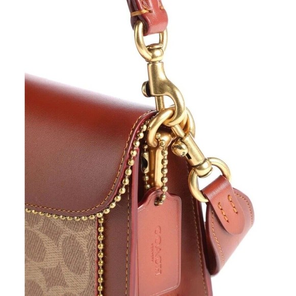 Coach Tabby 6793 Shoulder Bag 26 In Signature Canvas With Beadchain Beige NWT - Picture 11 of 13